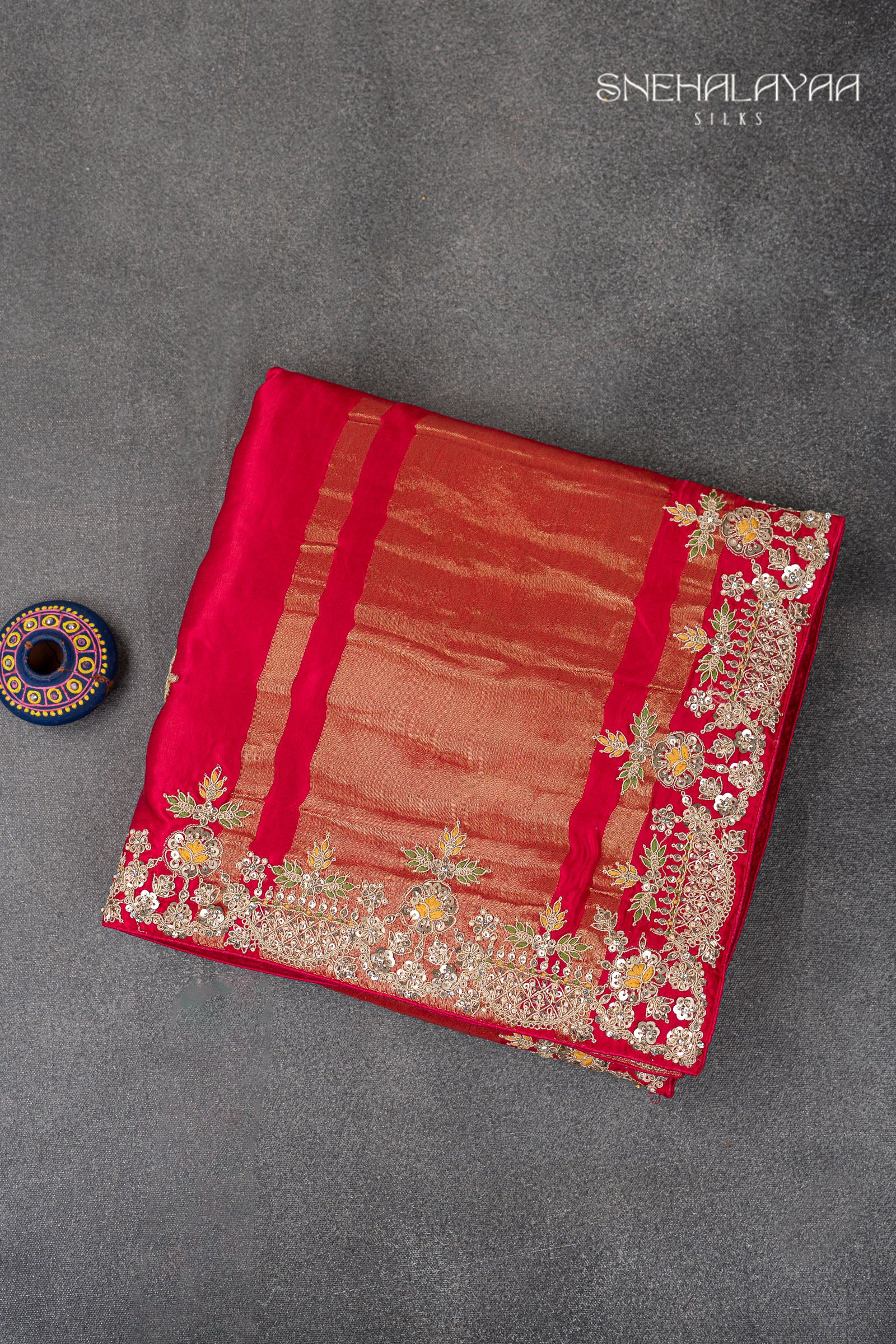 Red Designer Saree